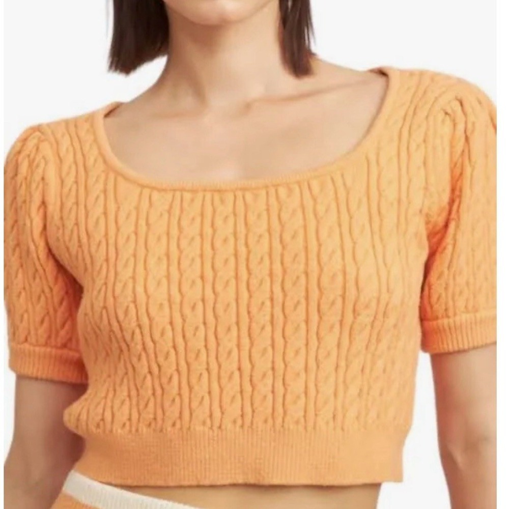 *NWT* Anthropologie En Saison ~ Jodi Cropped Short Sleeve Sweater - Size Med